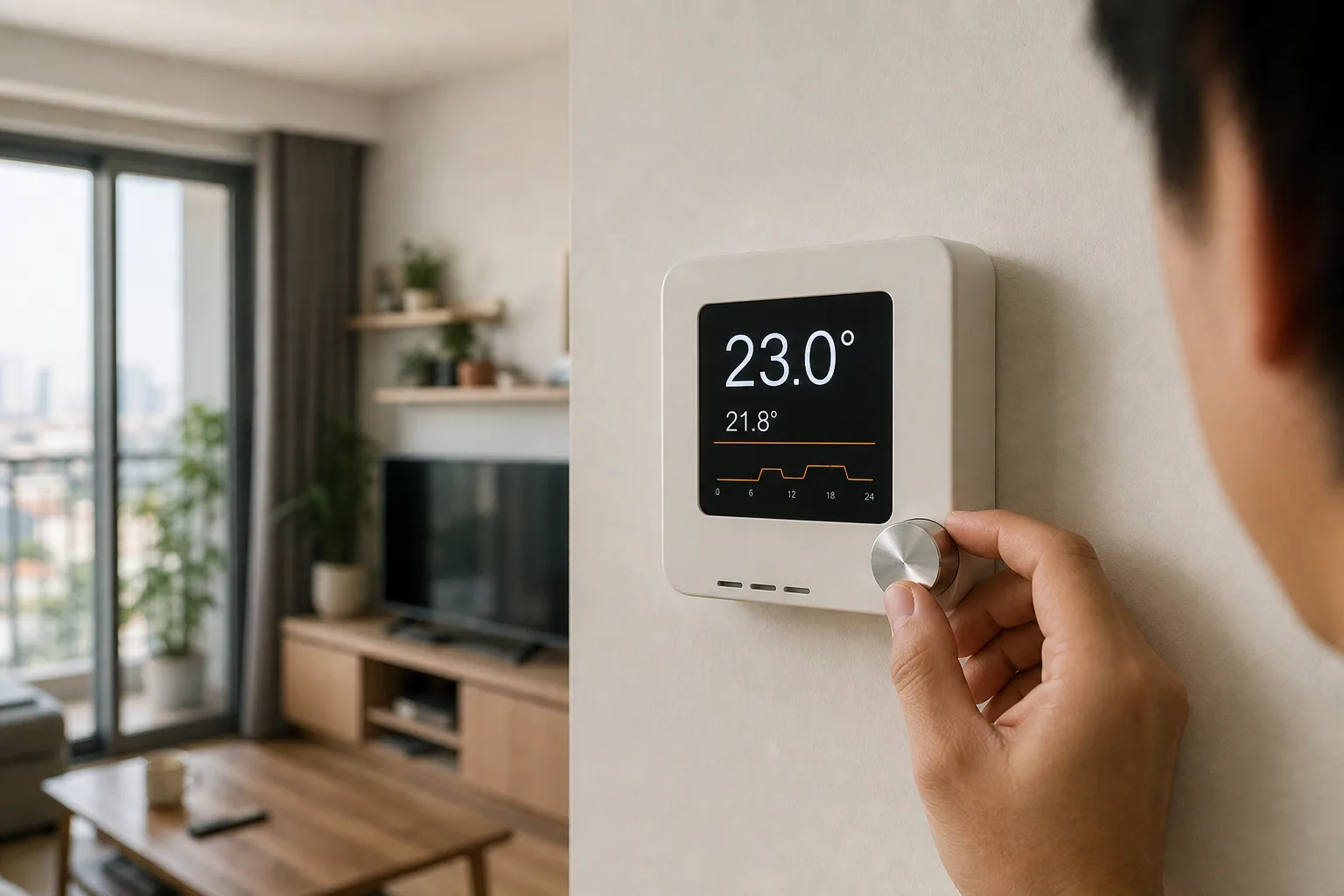 Bộ điều nhiệt thông minh tự làm được điều chỉnh trong một căn hộ Việt Nam