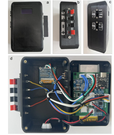 ESPiezometer enclosure views and internal PCB wiring